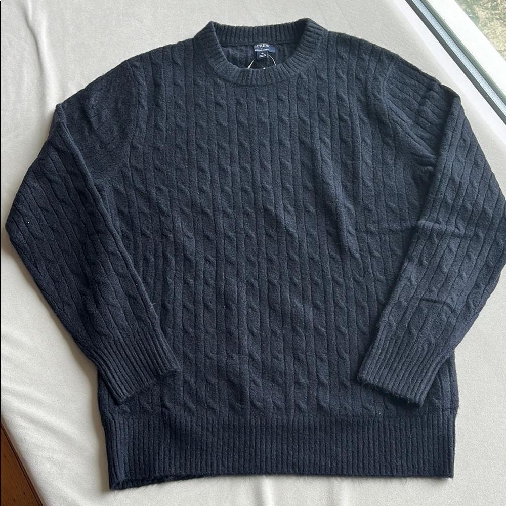 Jcrew Men’s Cable crewneck sweater in extra-soft yarn - Picture 1 of 5